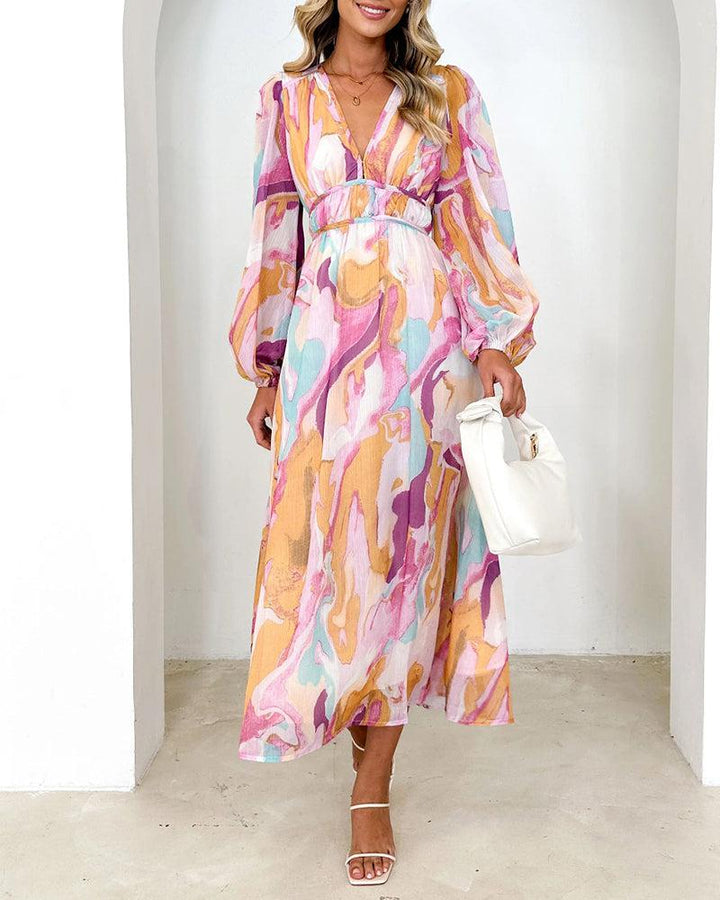 Sophia | Stylish Vibrant Multicolour Maxi-Dress