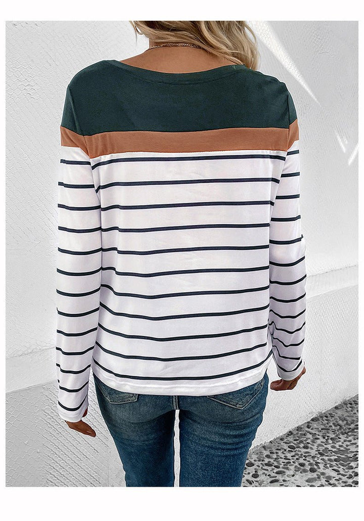 Ayana™️ | Premium Striped Casual - Long Sleeve Vintage Women's Top