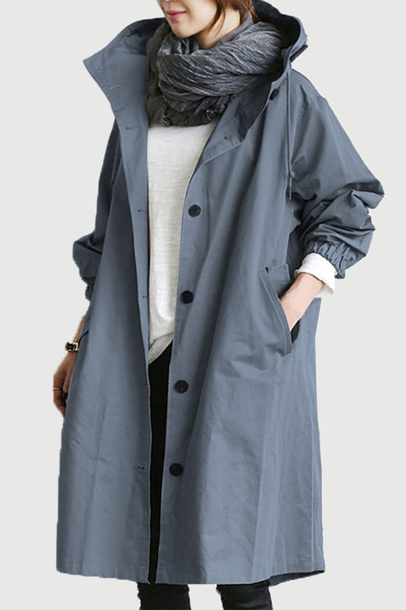 Liriana | Water Resistant Oversized Hooded Windbreaker Rain Jacket